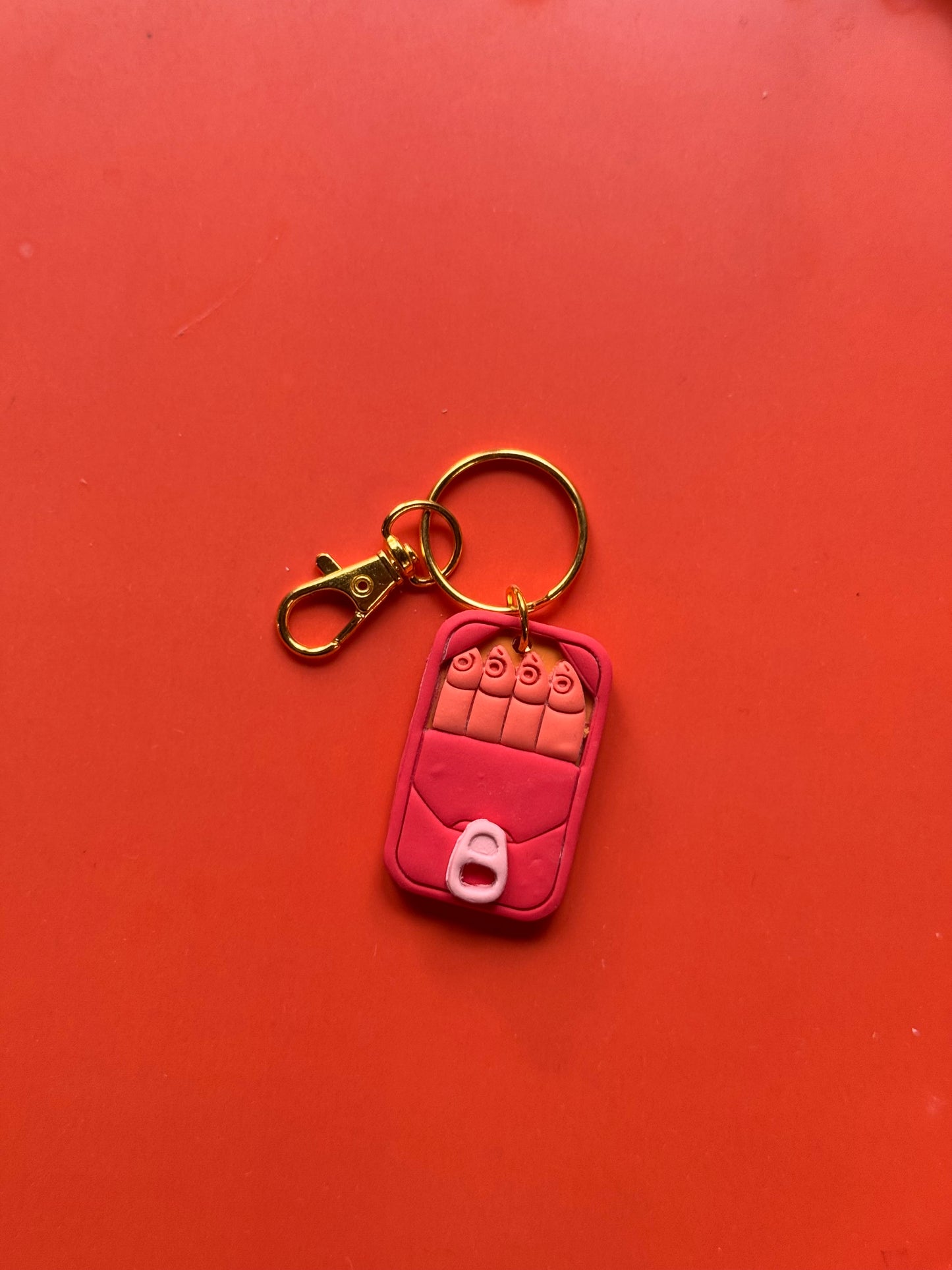 Sardine Can Polymer Clay Keychain