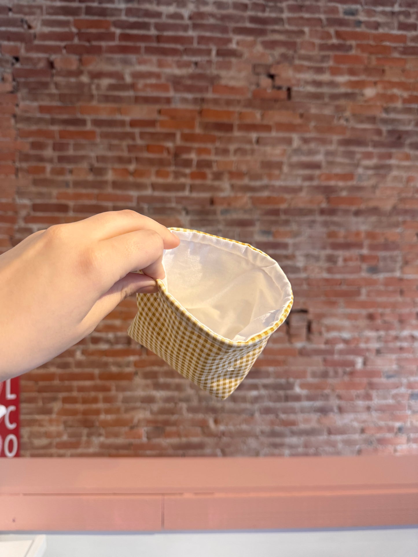 Yellow Gingham Weck Jar Koozie