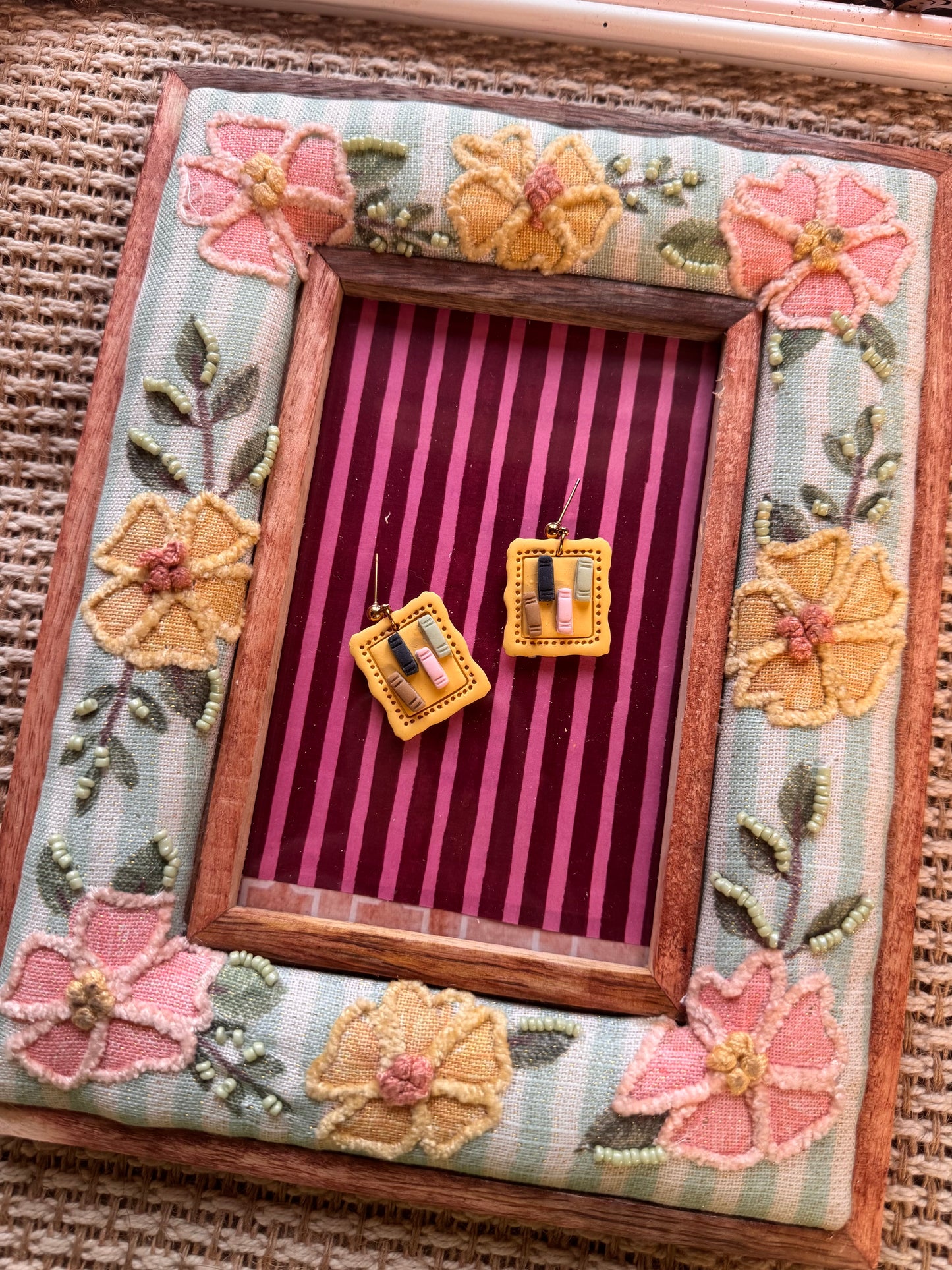 Colorful Book Frame Earrings