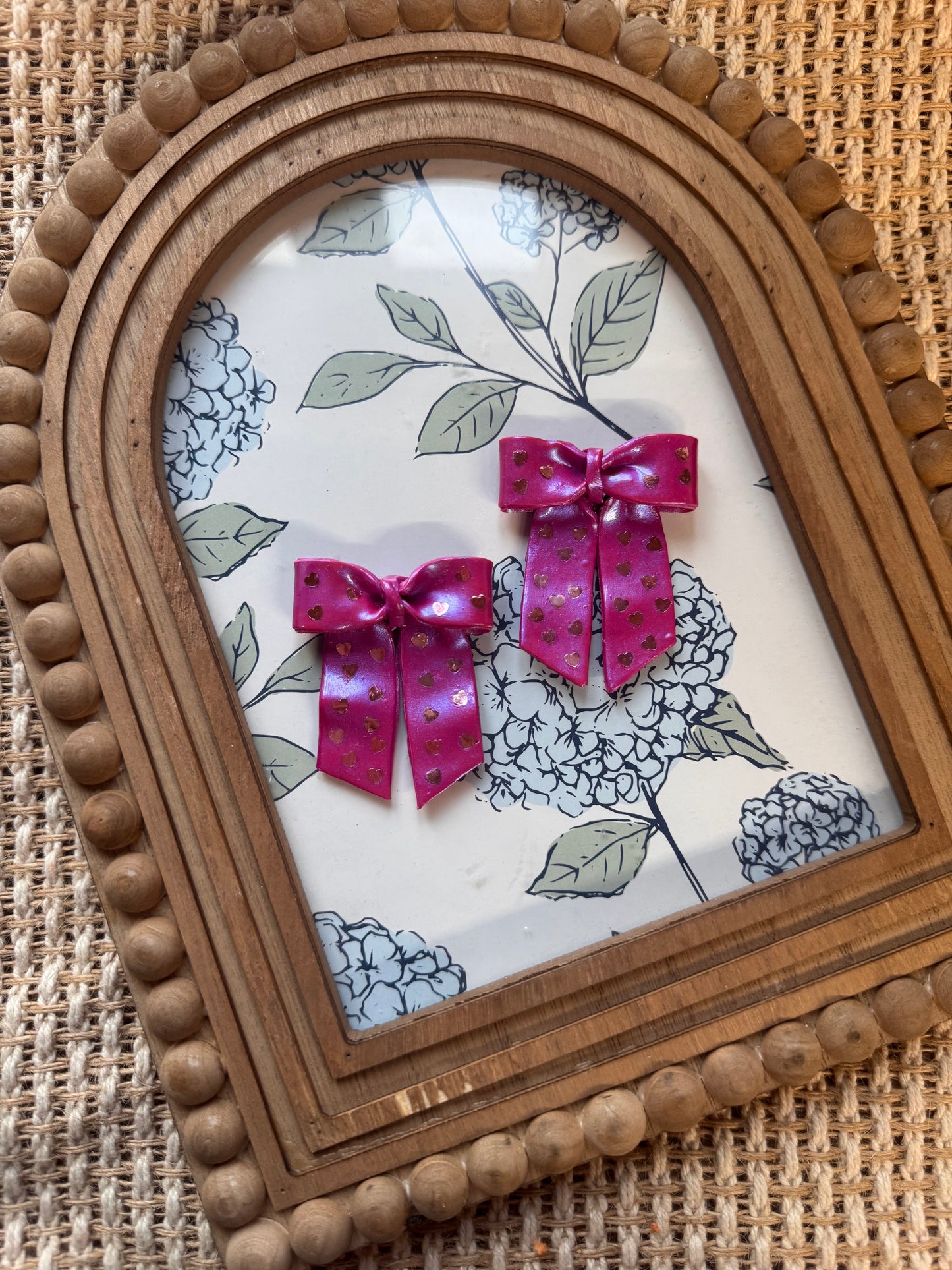 Pink Shimmer Heart Confetti Bows