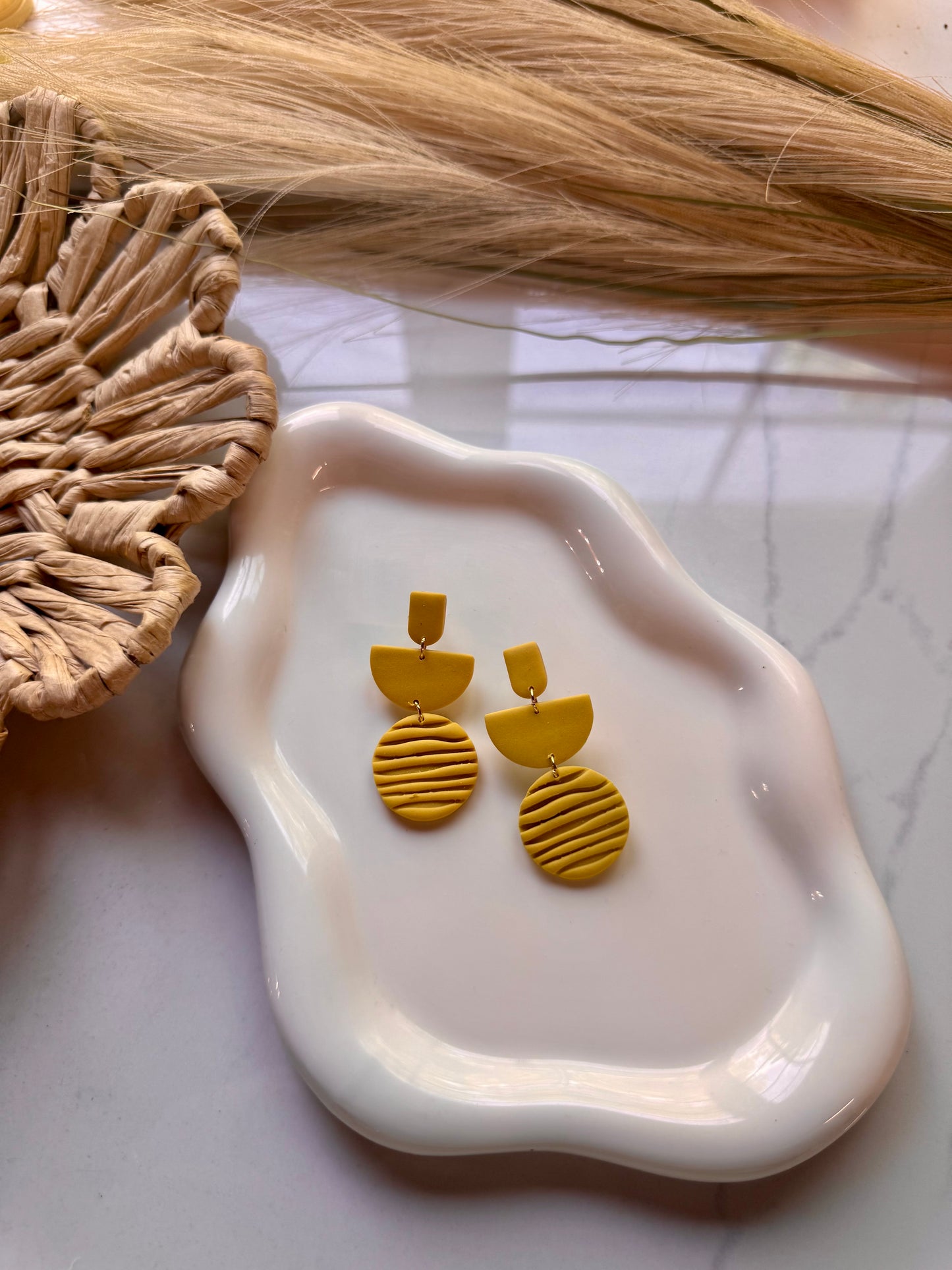 Mustard Yellow Organic Dangles