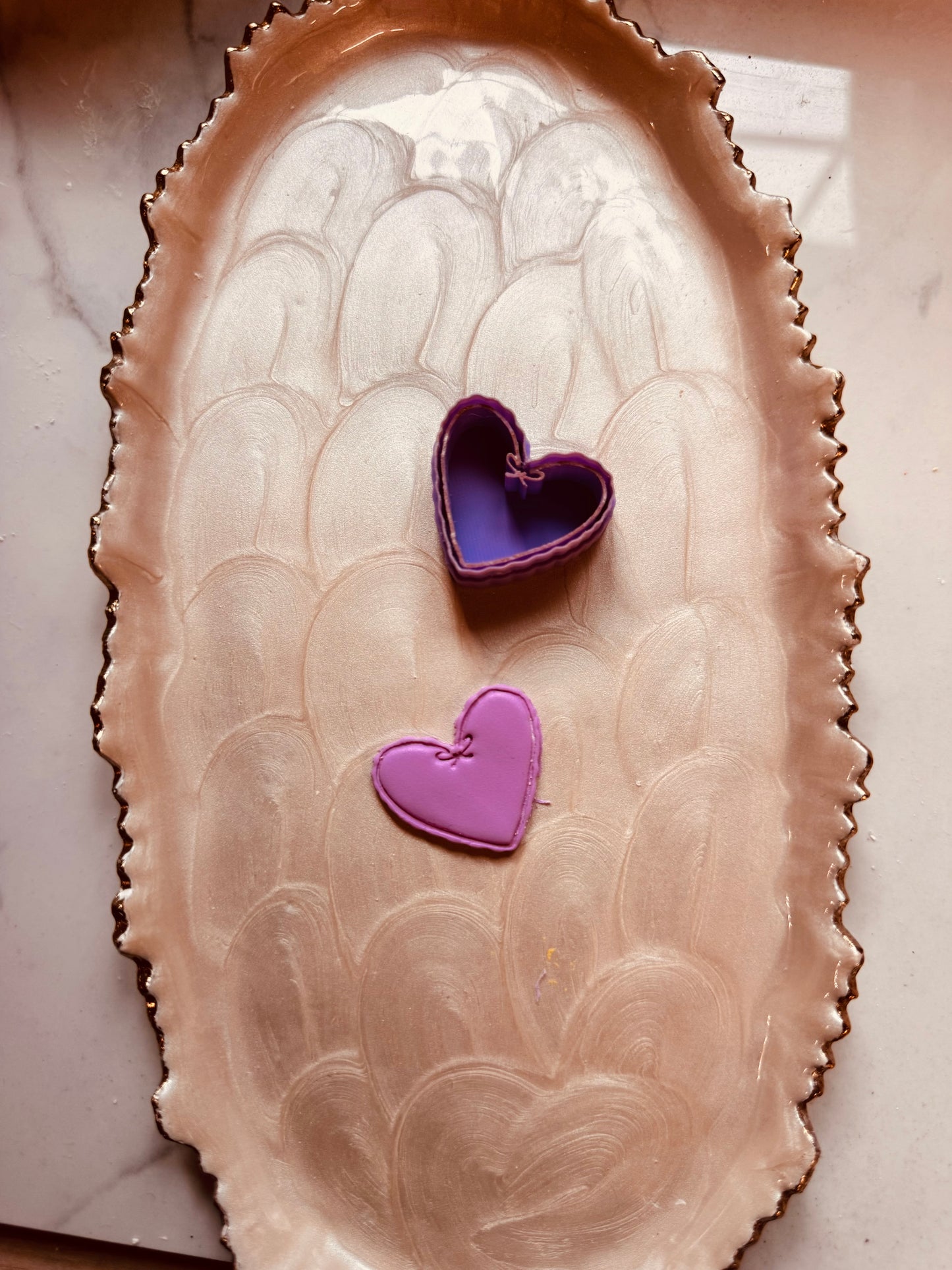 Bow Heart Bordered Clay Cutter