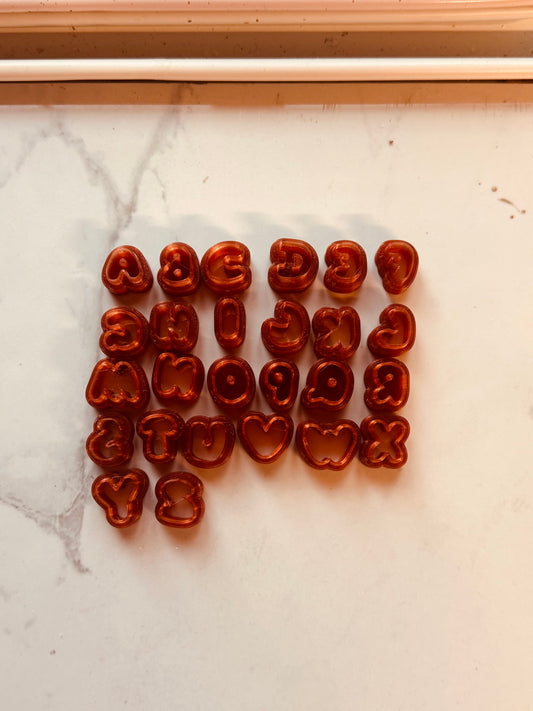 Bubble Letter Charm Clay Cutter Set