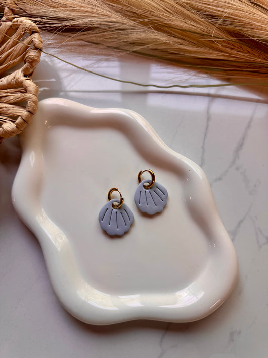 Boho clay shell Hoops