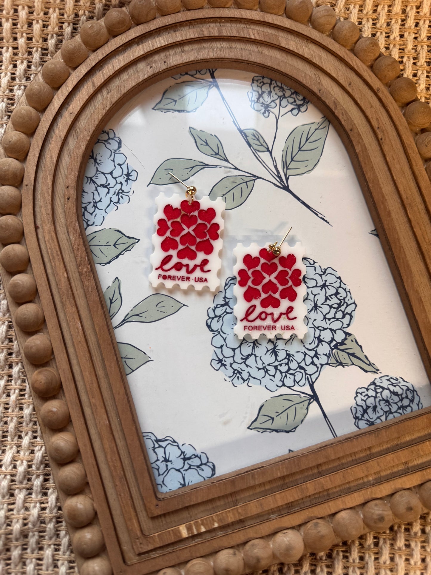 Hearts Postage Stamp Acrylic