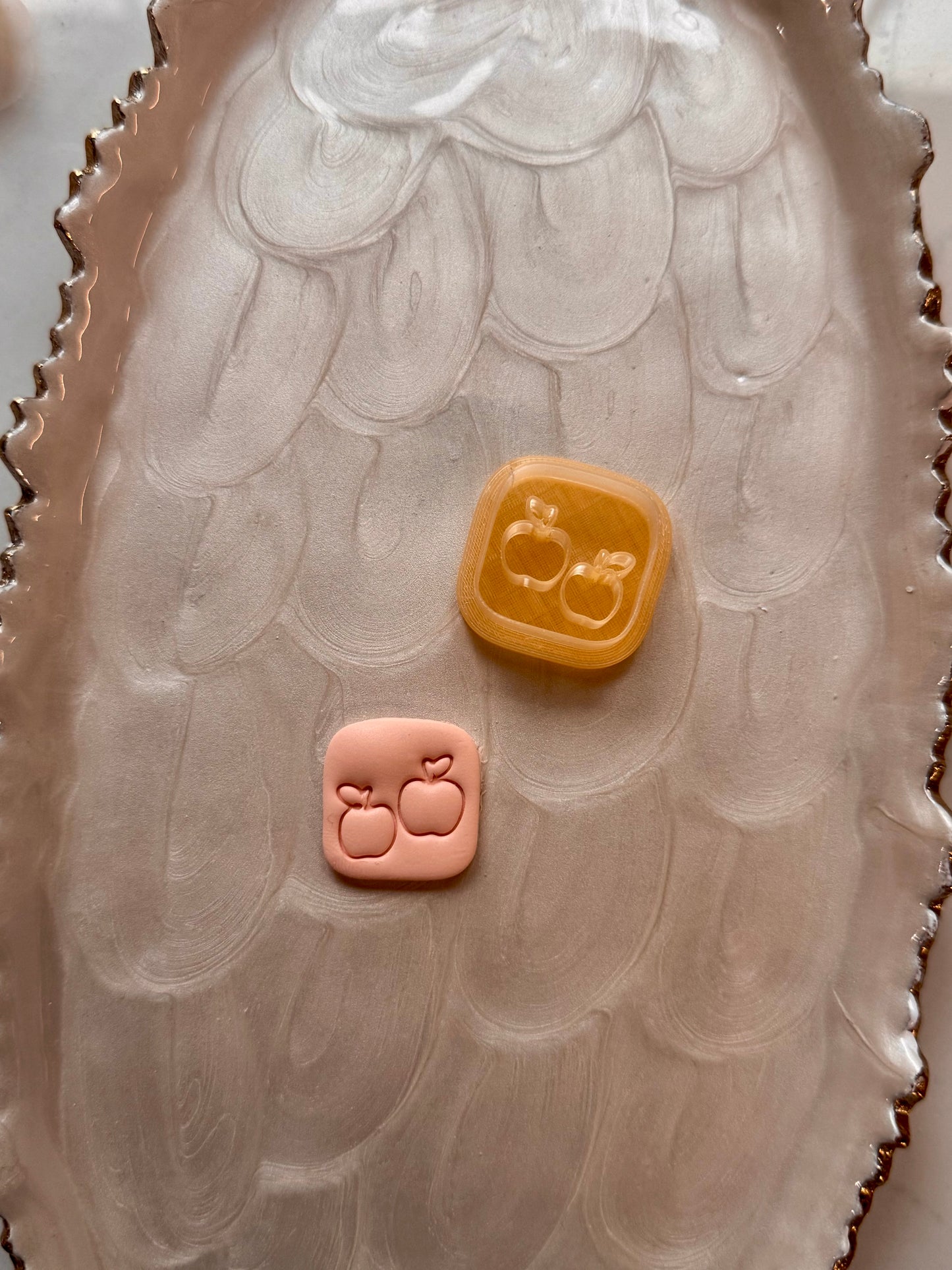 Apples Round Square Clay Cutter