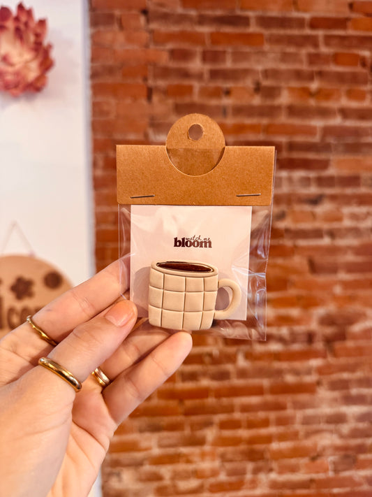 Coffee Cup Clay Magnet