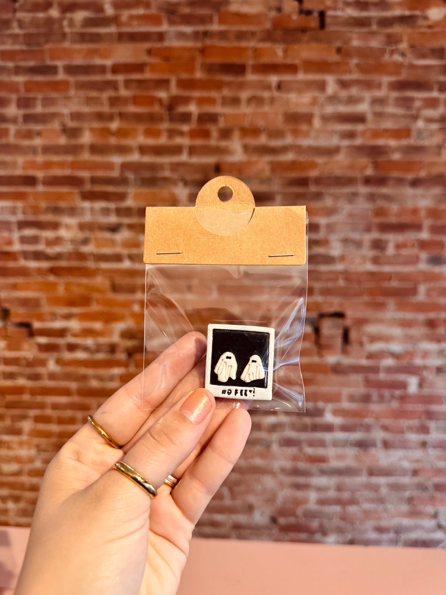 No Feet Ghost Polymer Clay Magnet