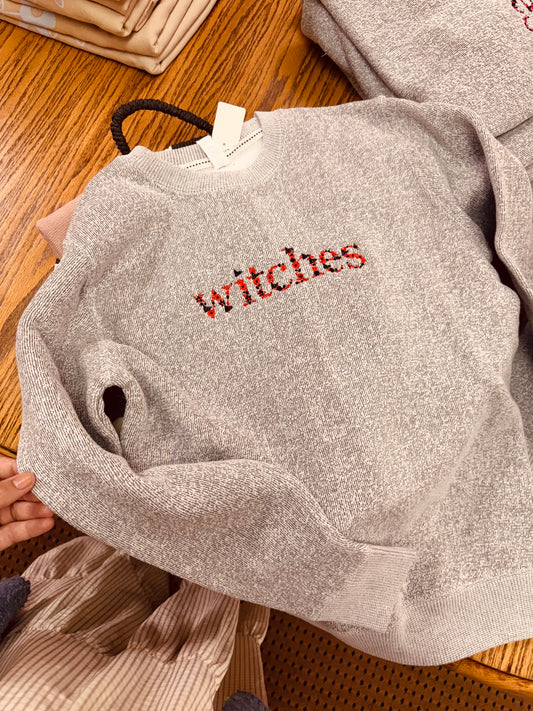 Witches Embroidered Crewneck