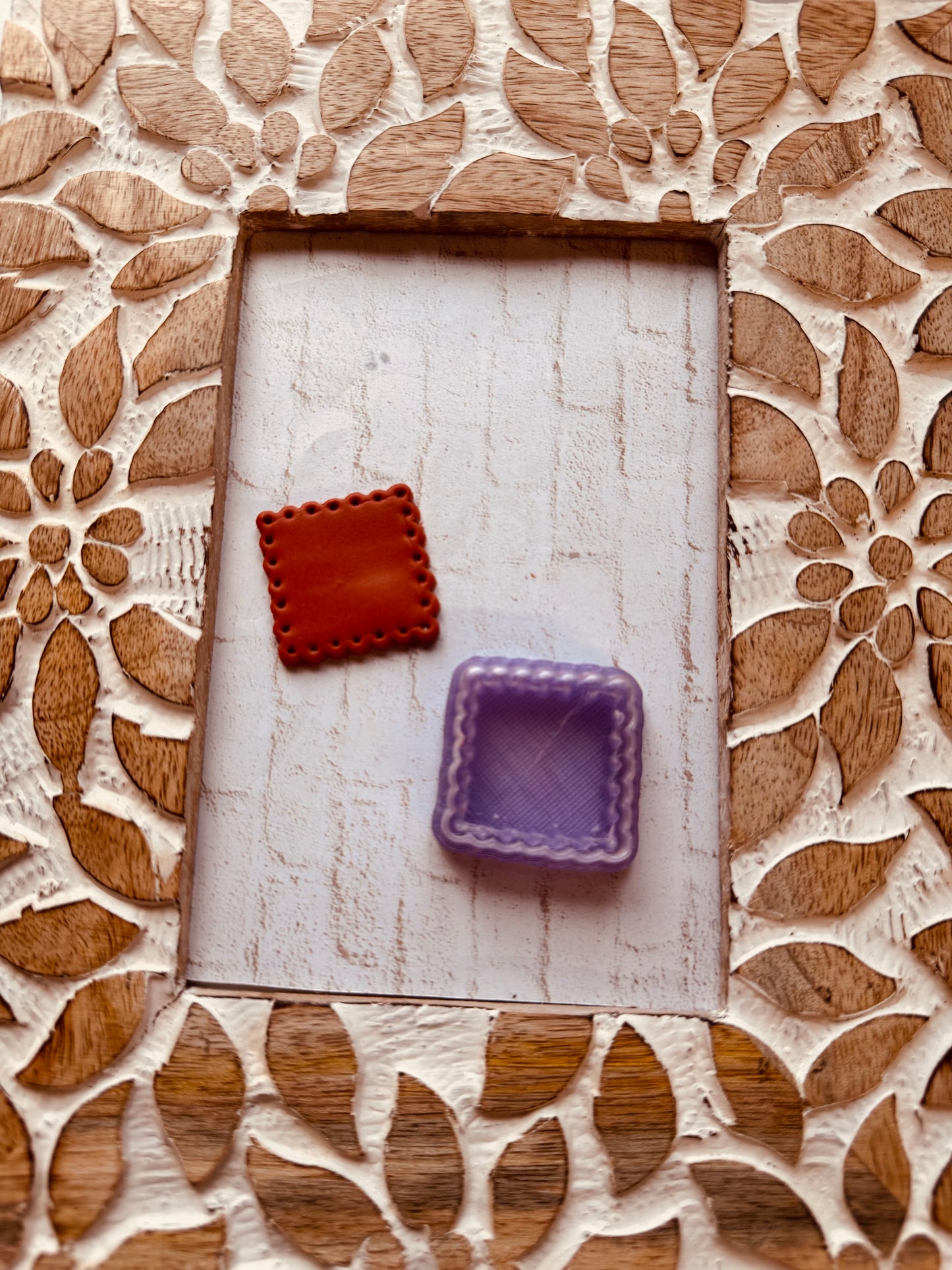 Dotted Square 1.25 Inch Clay Cutter