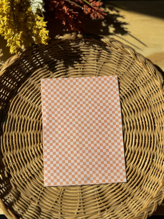 Clay Transfer Paper 165 Peach Checkered