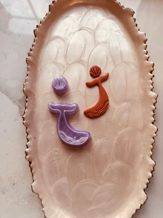 Whale and Shell Mirrored Clay Cutter Set