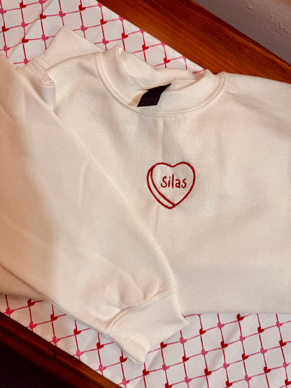 Custom Heart Name Children’s Crewneck