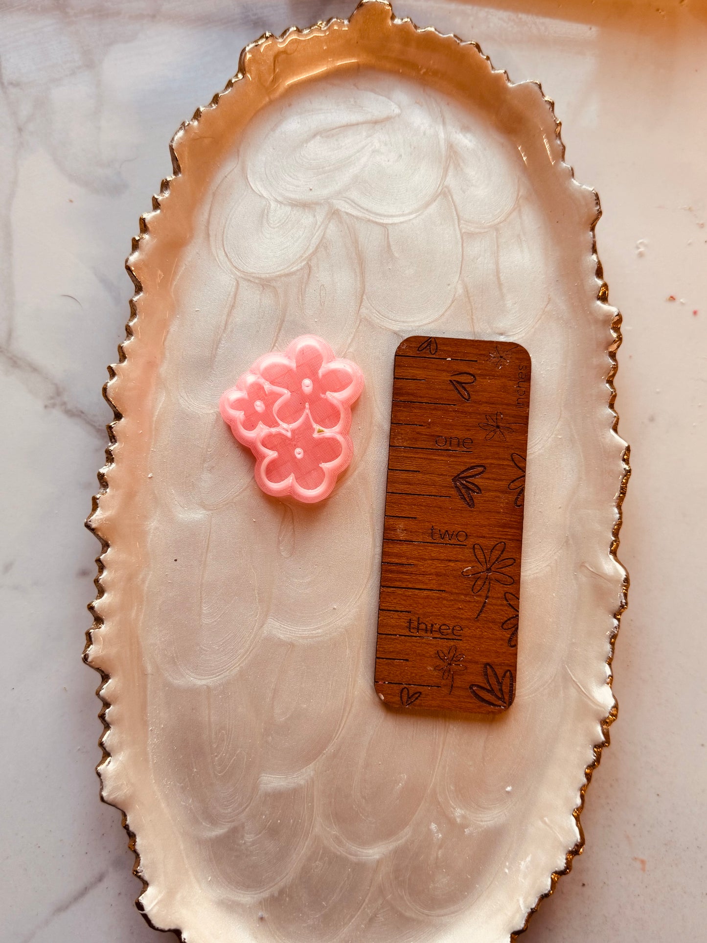 Flower Cluster Mirrored Clay Cutter Set