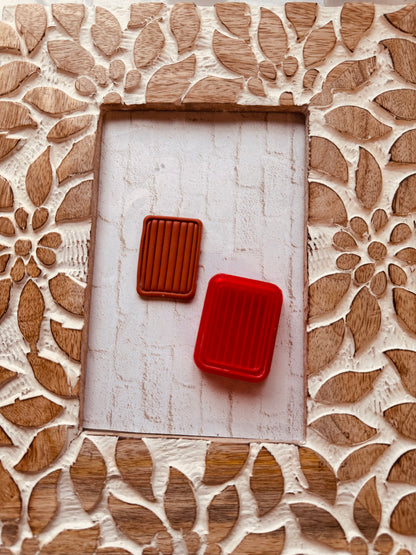 Large Bordered Striped Rectangle Clay Cutter