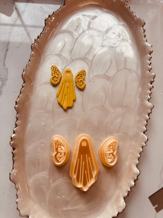 Sheet Ghost with Monarch Wings Clay Cutter Set