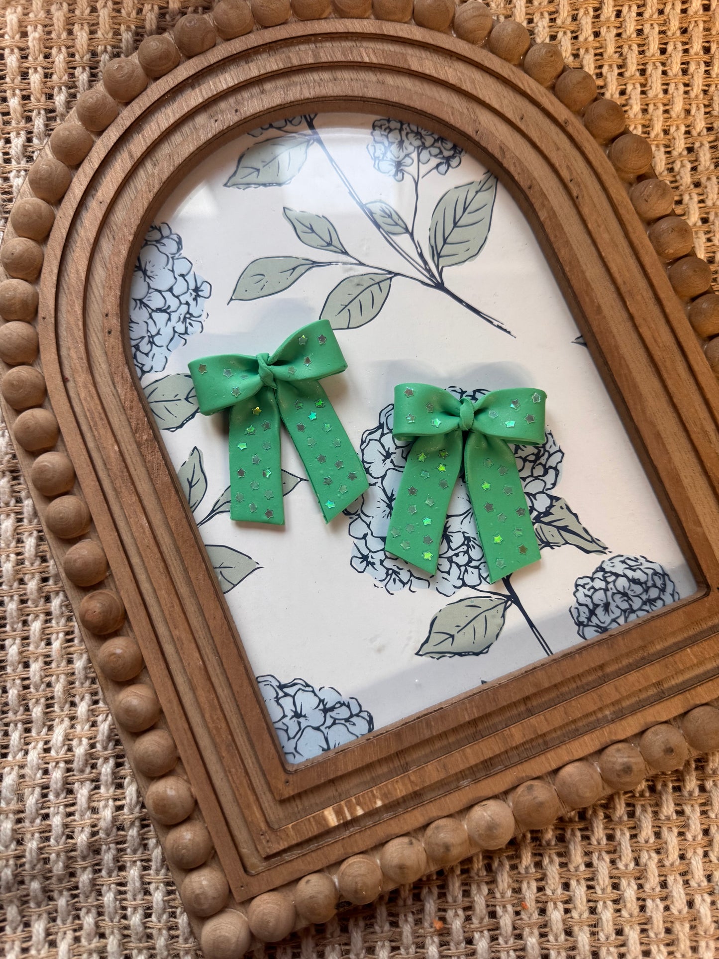 Bright Green Star Confetti Bows