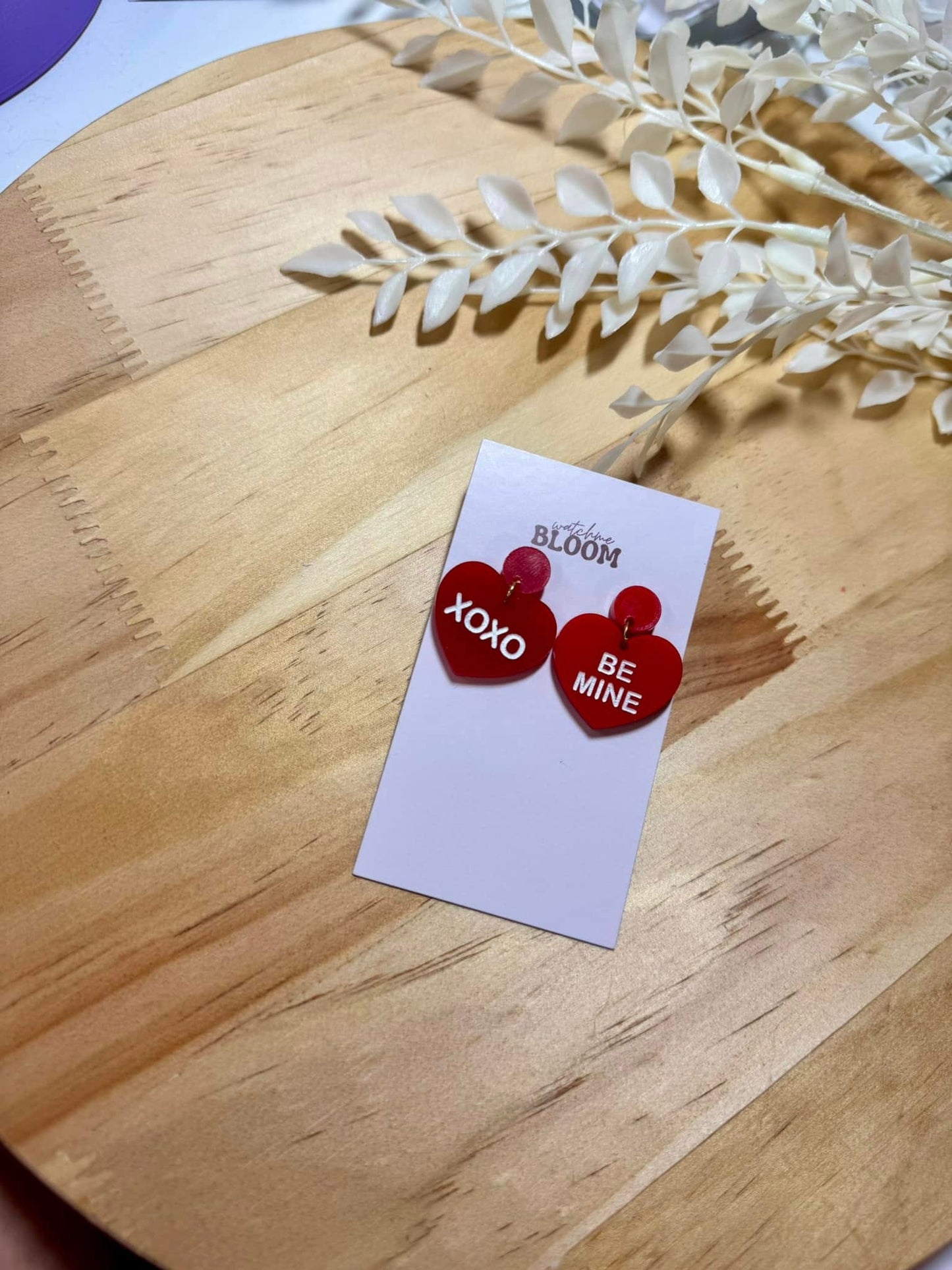 xoxo, be mine acrylic dangles