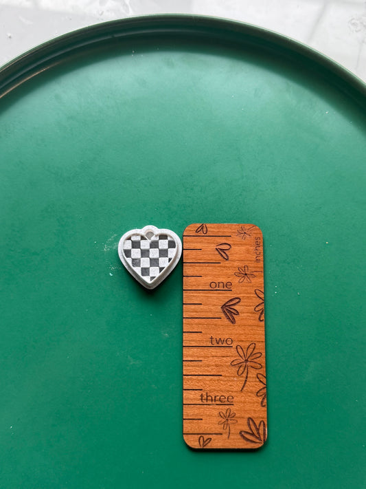 Checkered Heart Charm Clay Cutter