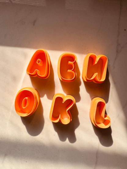 Bubble Letter Clay Cutters