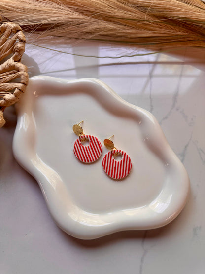 Striped circle dangles