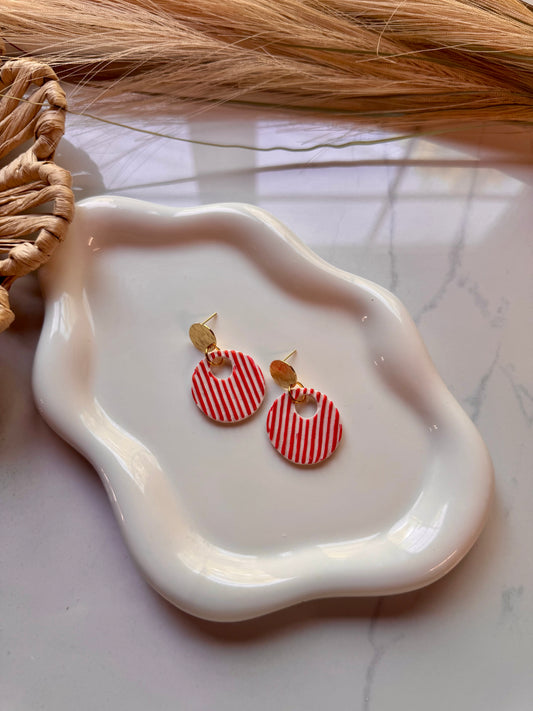 Striped circle dangles
