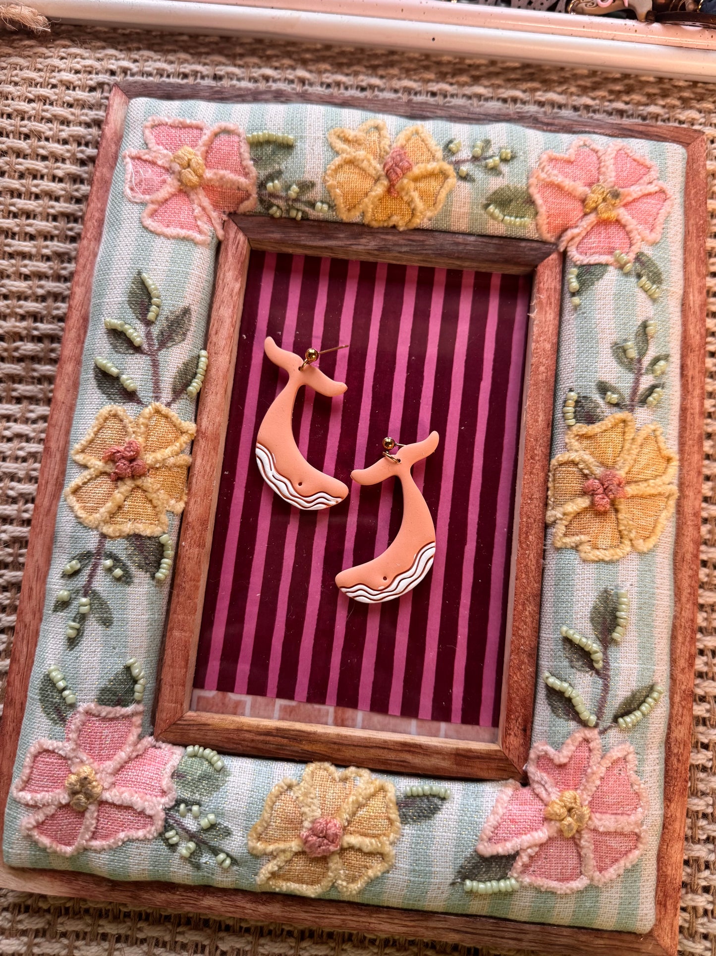 Peachy Whale Earrings
