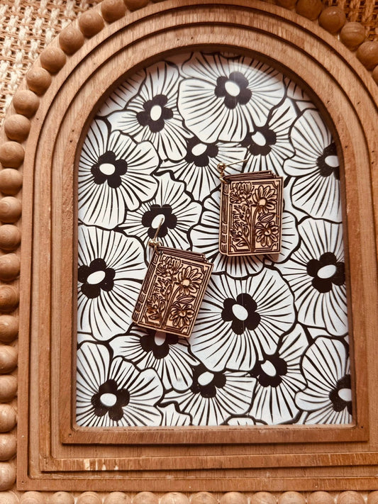 Wooden Floral Earrings