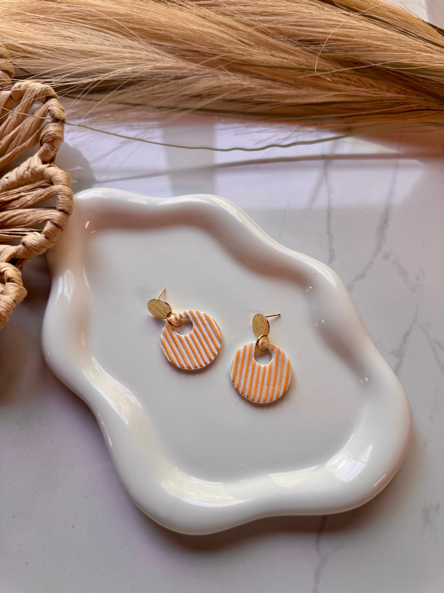 Striped circle dangles