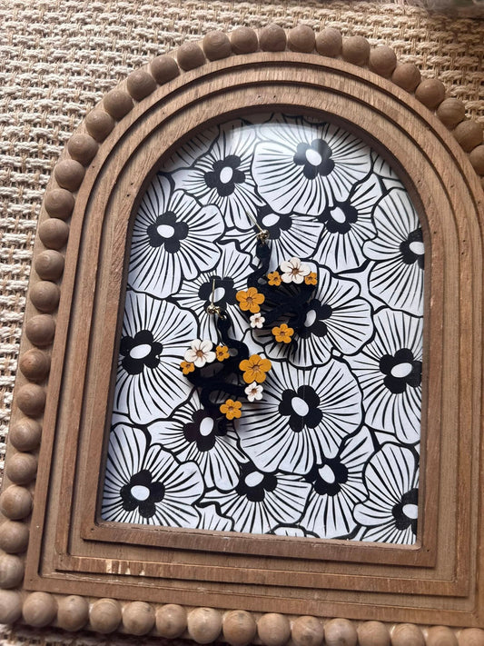 Floral Snake Wooden Earrings