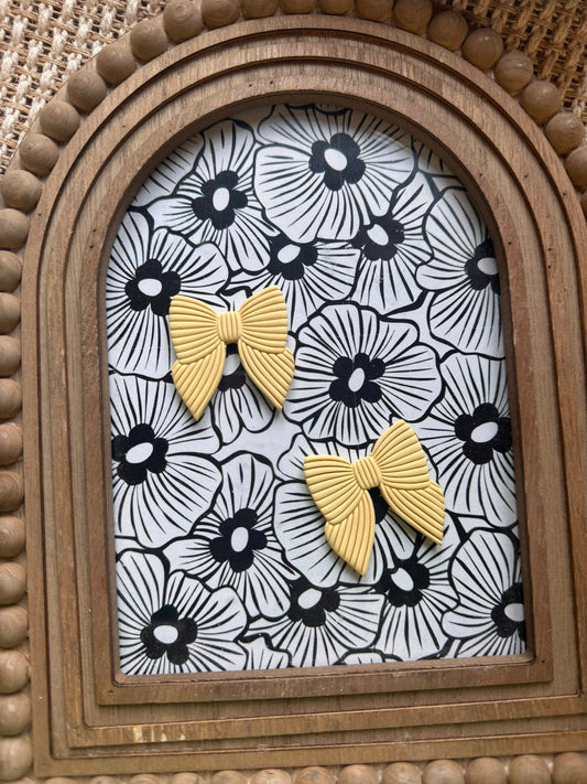 Large Yellow Bow Studs