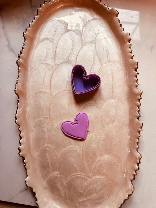 Bow Heart Bordered Clay Cutter
