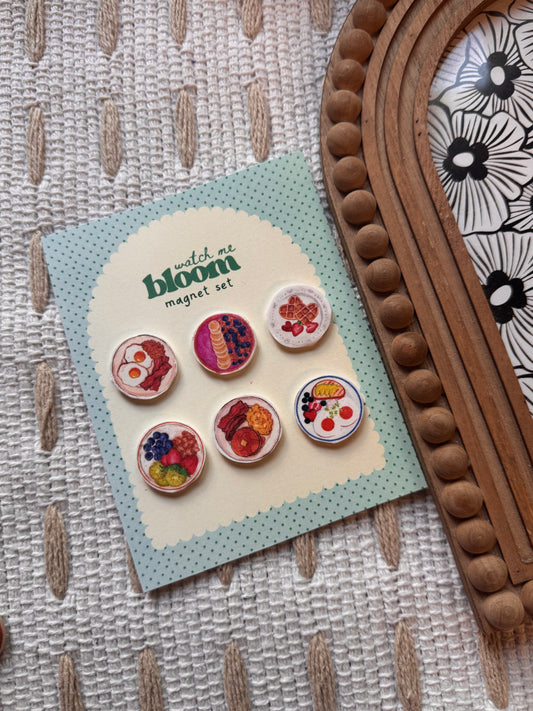Breakfast Plates Magnet Set