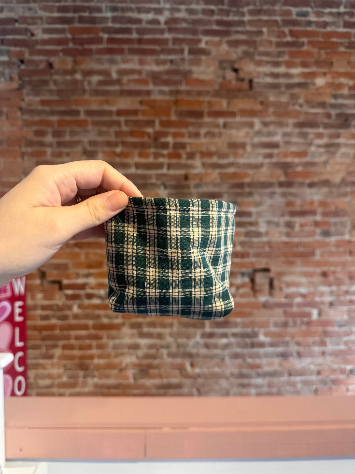 Green Plaid Weck Jar Koozie