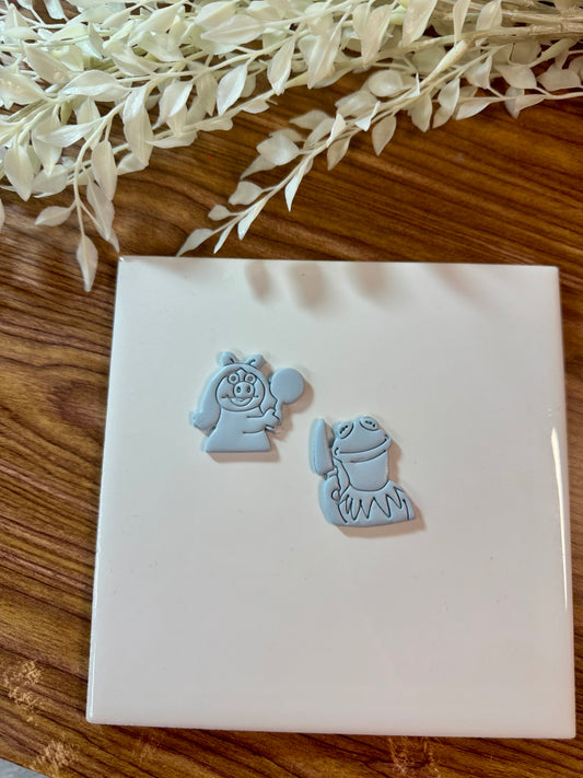 Kermit and Ms Piggy Clay Cutters