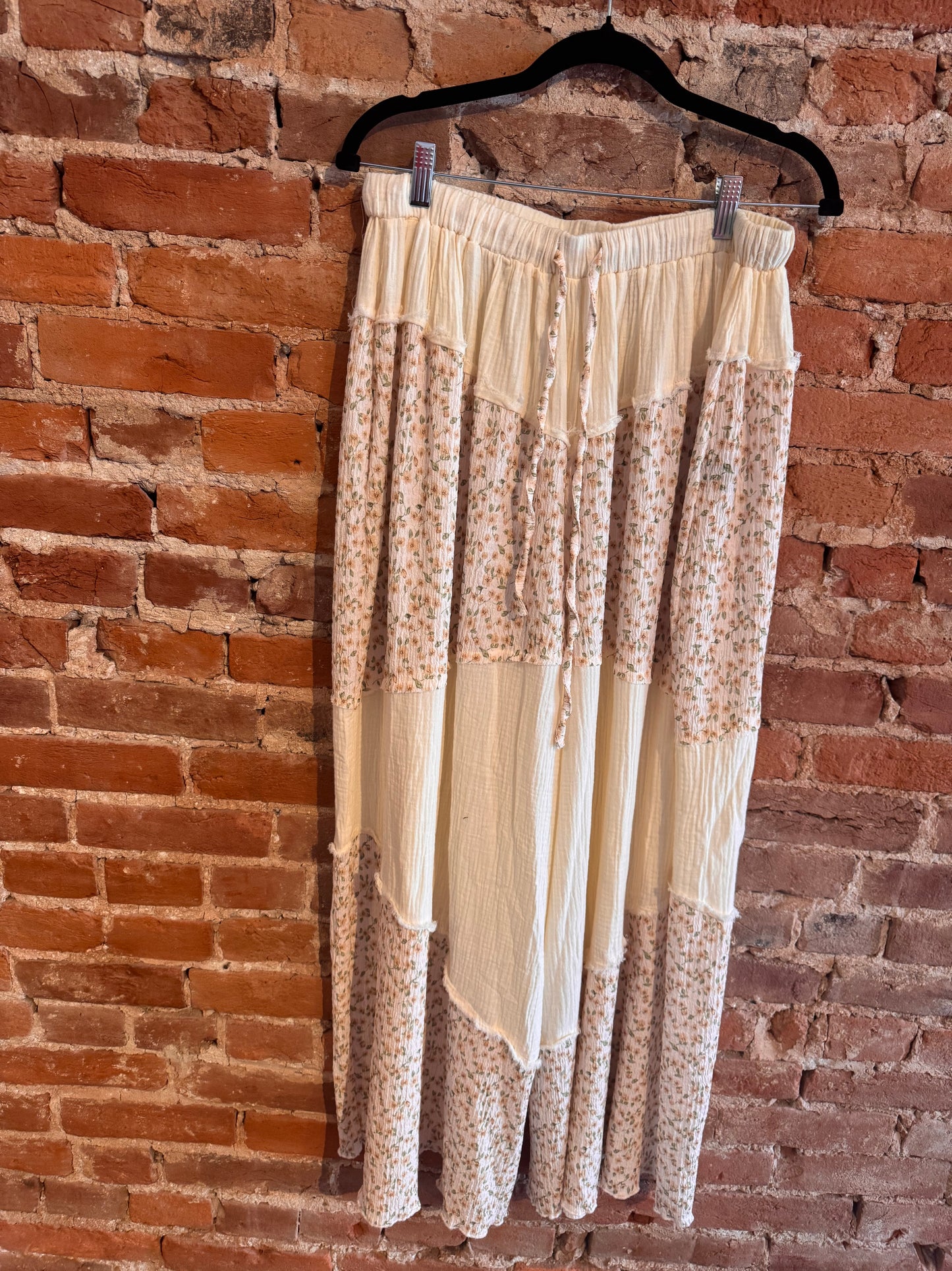Cotton Floral Wide Leg Pants