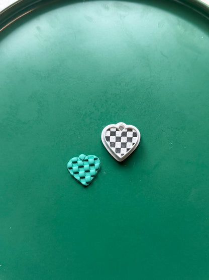 Checkered Heart Charm Clay Cutter