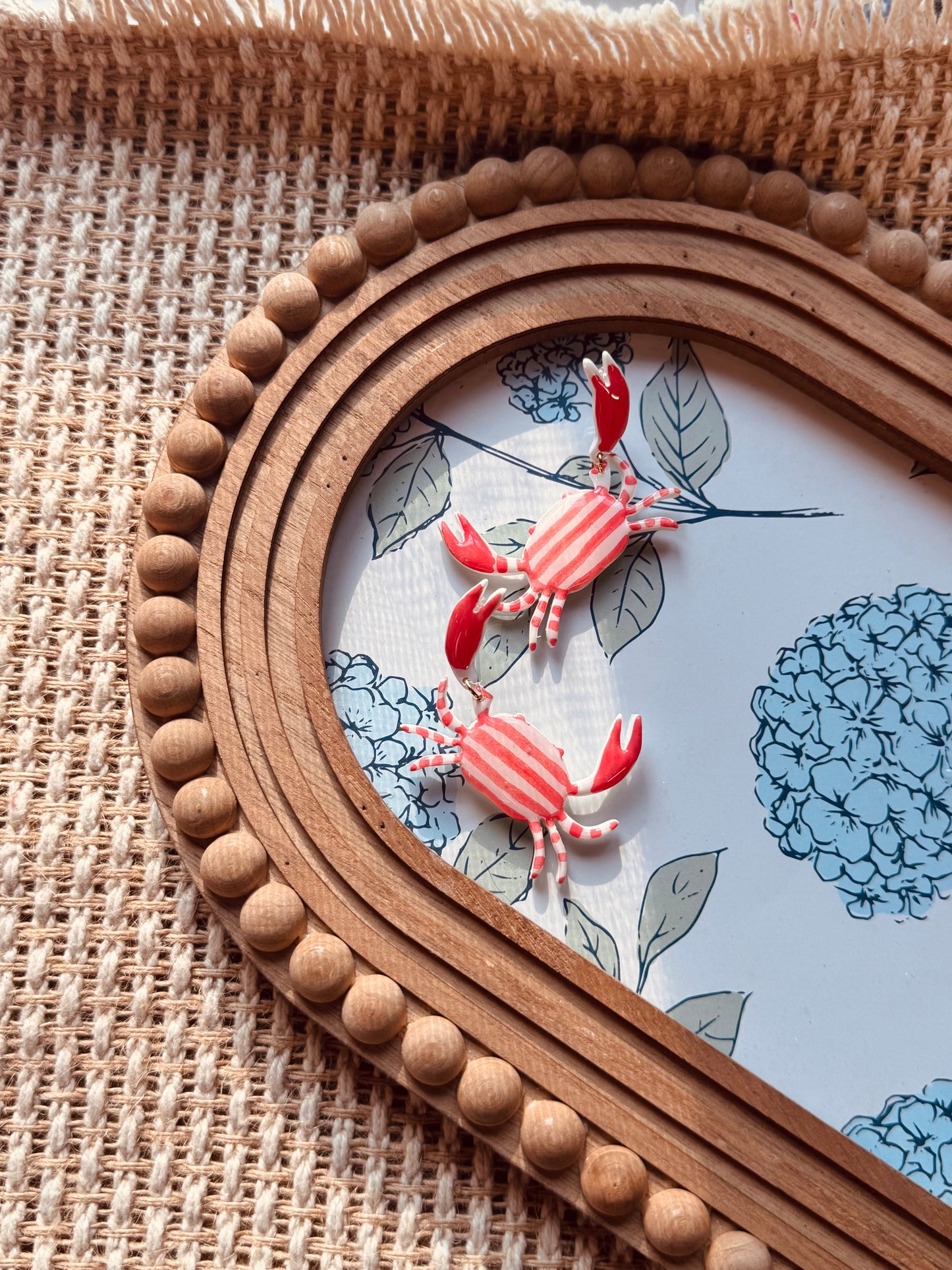 Striped Crab Stud Dangles