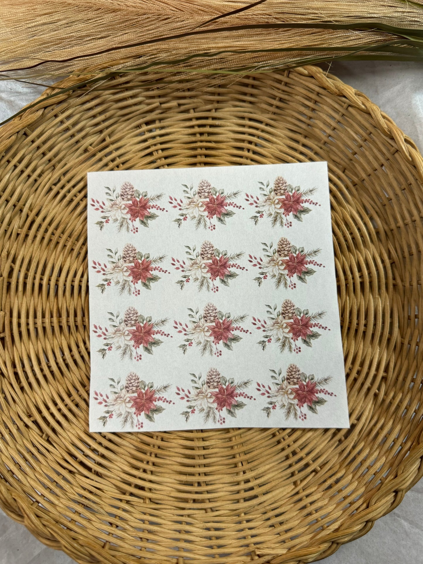 Christmas Flowers Transfer Sheet