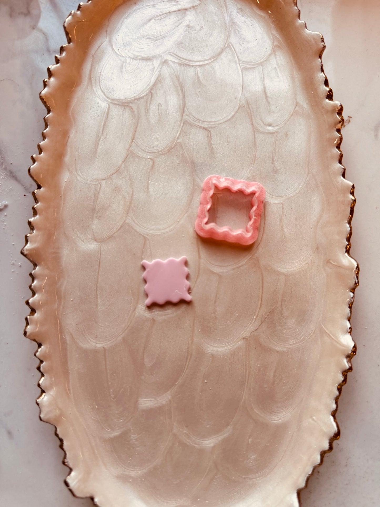 Squiggle Square Charm Clay Cutter