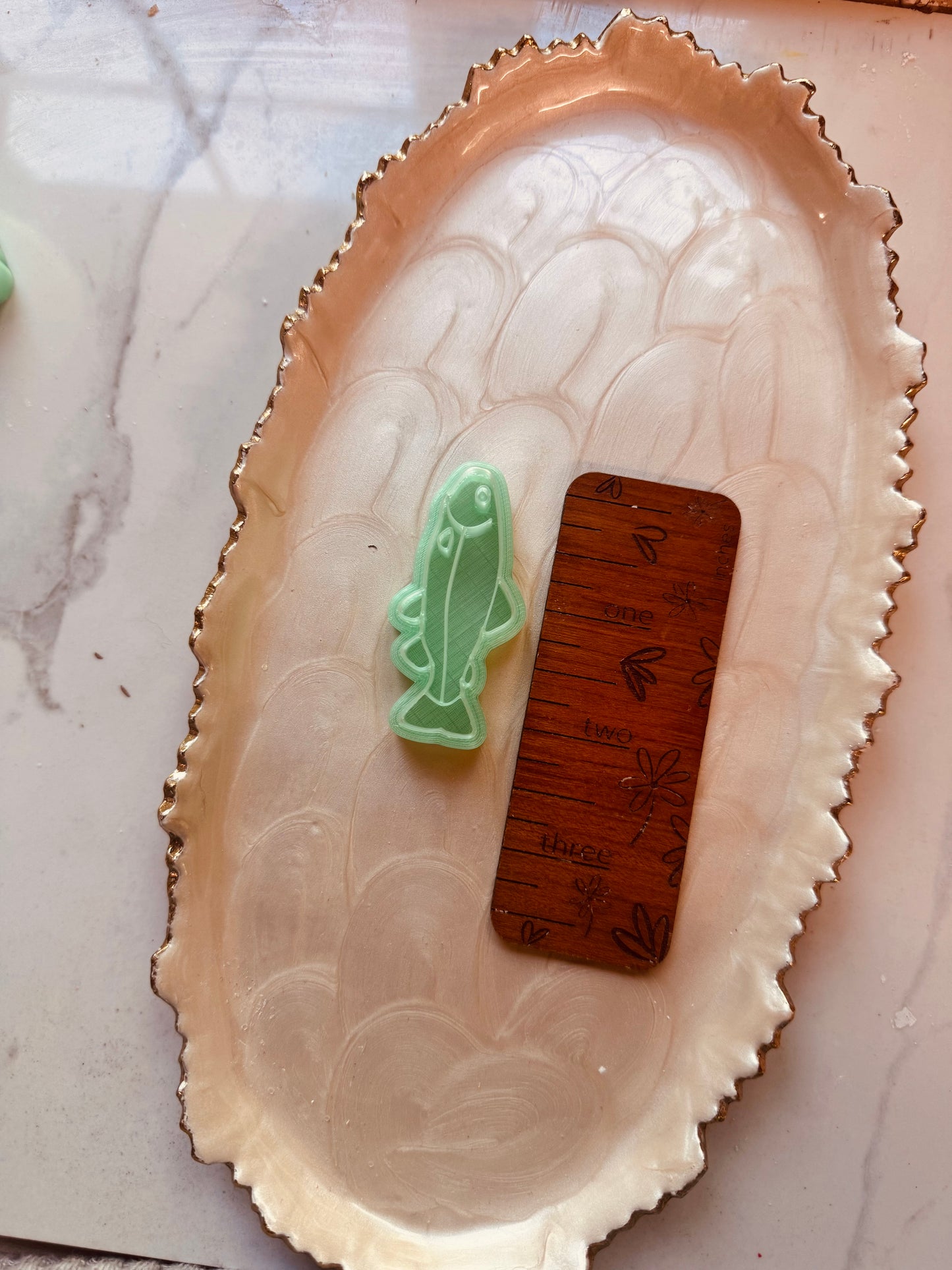 Large Rainbow Trout Mirrored Clay Cutter Set