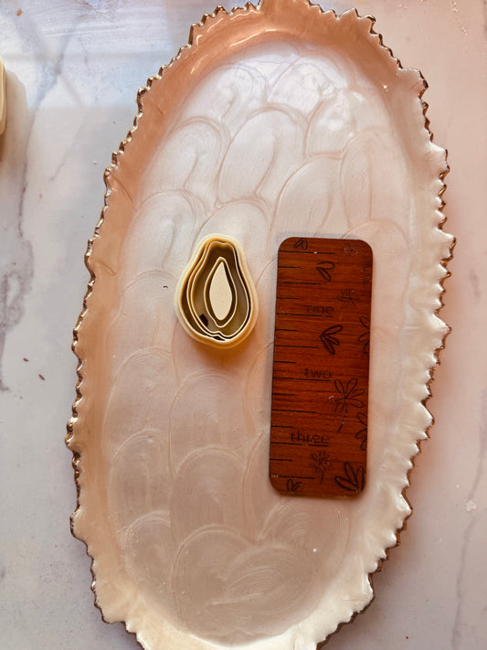 Papaya Large Mirrored Clay Cutter Set