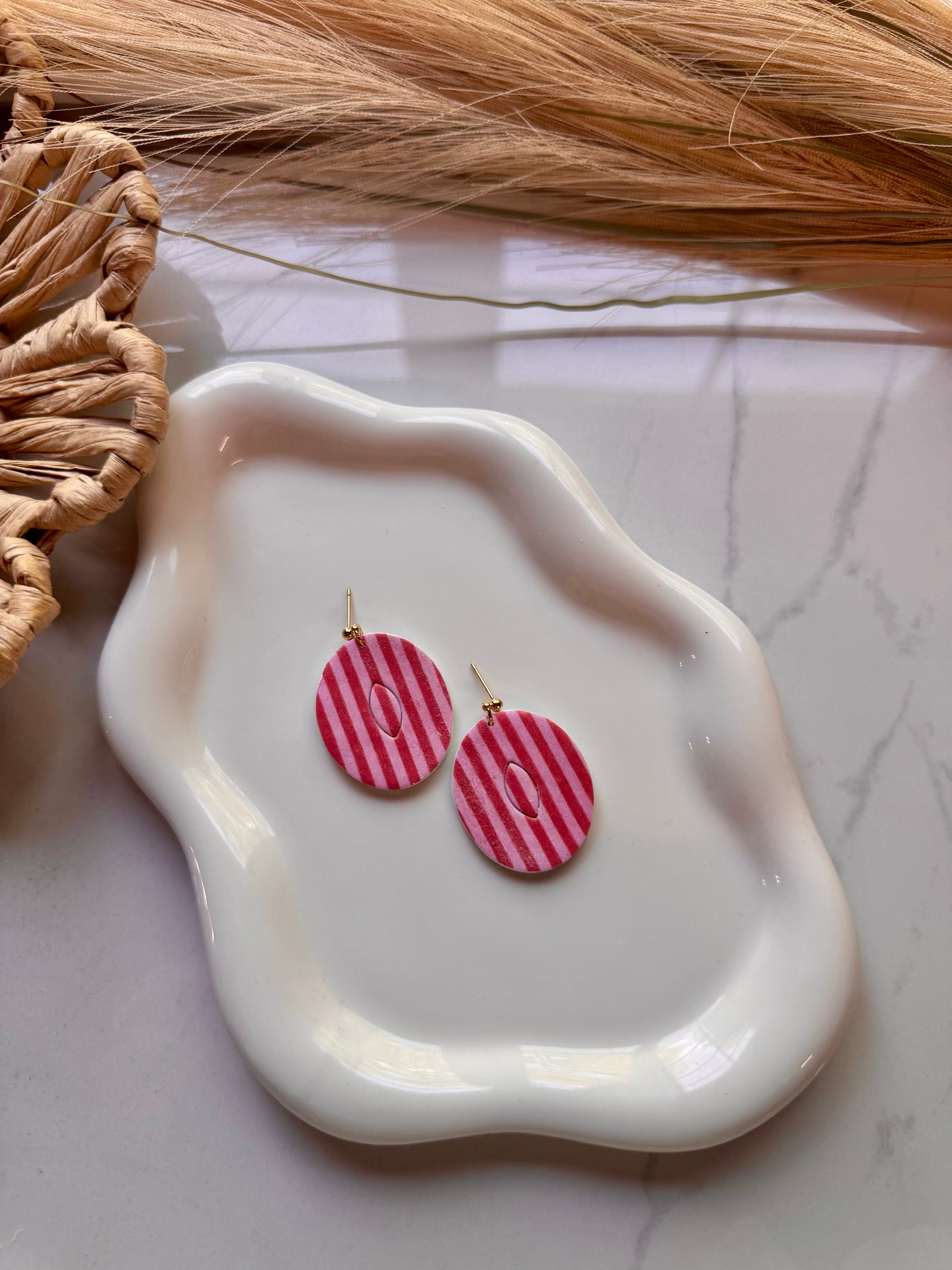 Striped Oval Dangles