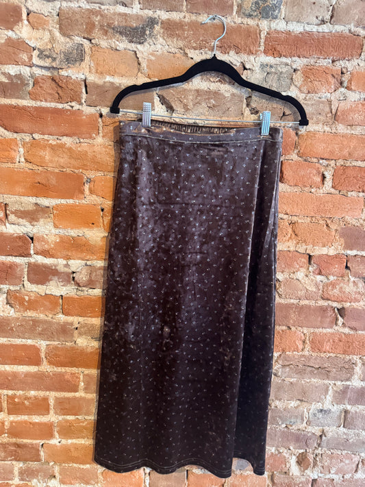 Velvet Floral Skirt