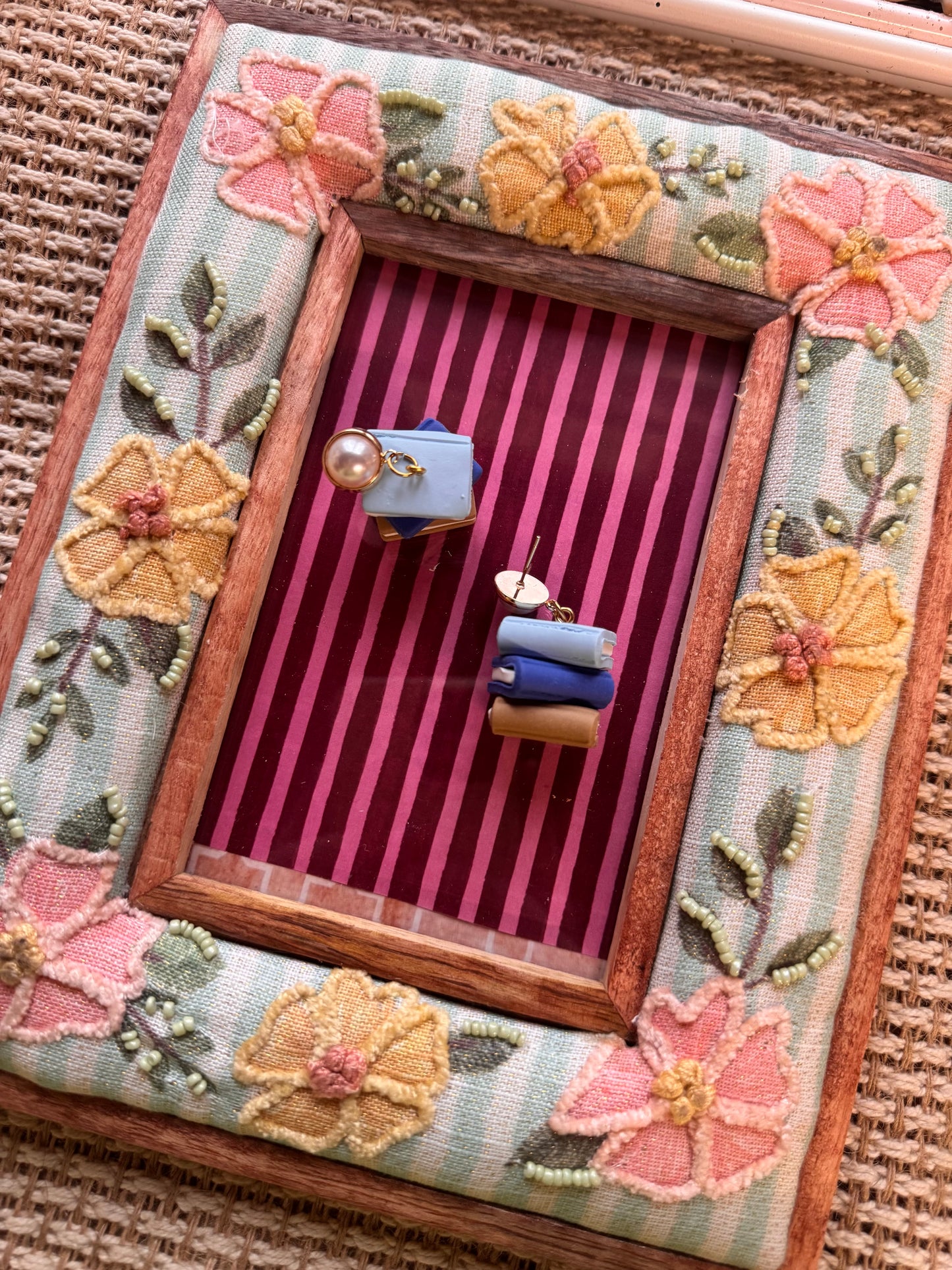 Blue Bookstack Earrings