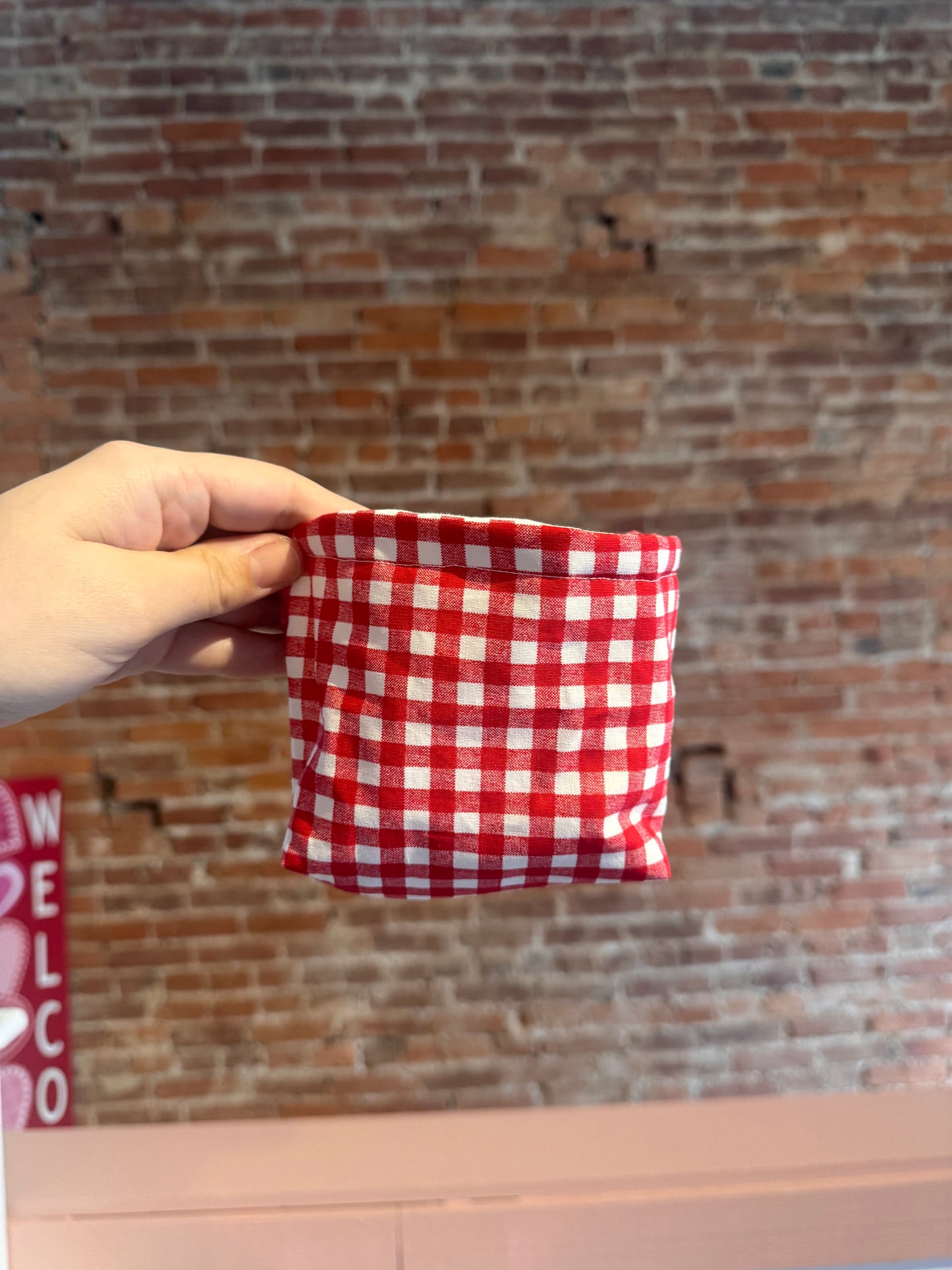 Red Gingham Weck Jar Koozie