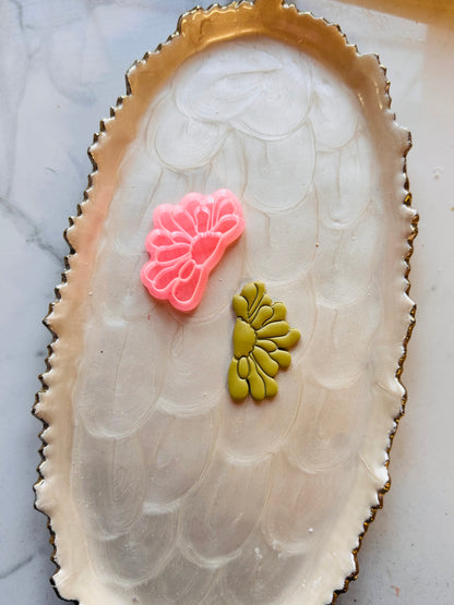 Half Whimsy Flower Mirrored Clay Cutter Set
