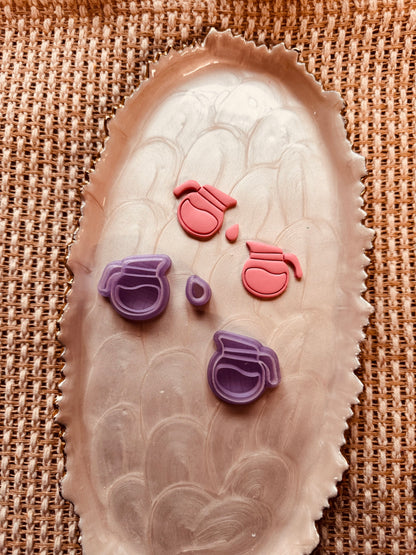 Coffee Pots + Drip Polymer Clay Mirrored Cutter Set