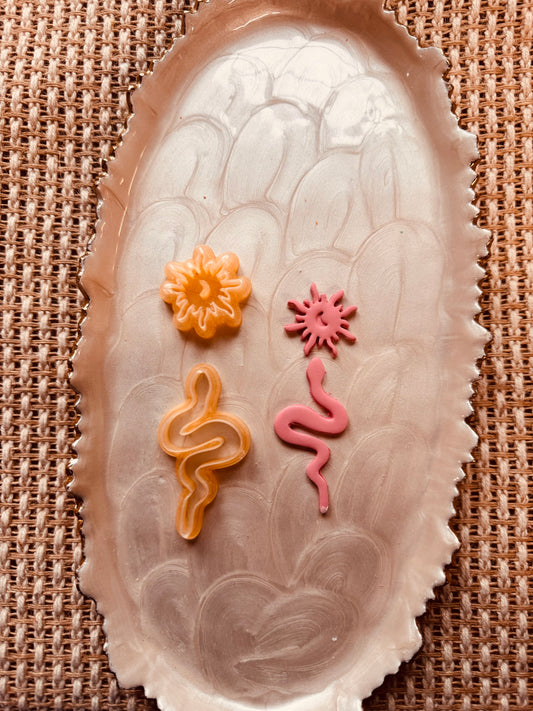 Snake, Sun+Moon Polymer Clay Cutter Set