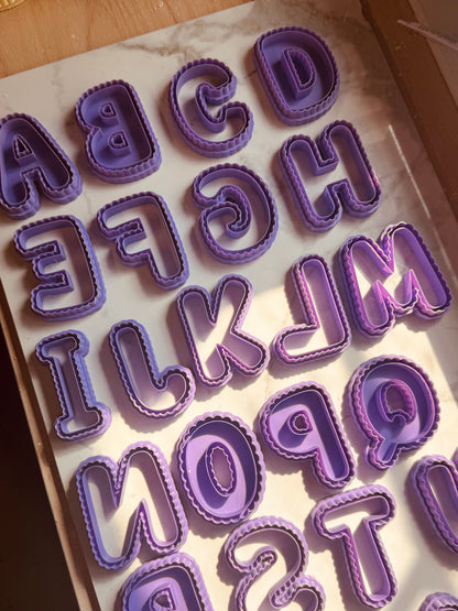 Scalloped Letter Clay Cutters 2.5 inches